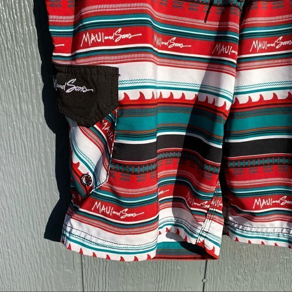 Maui And Sons Black Shark Swim Trunks